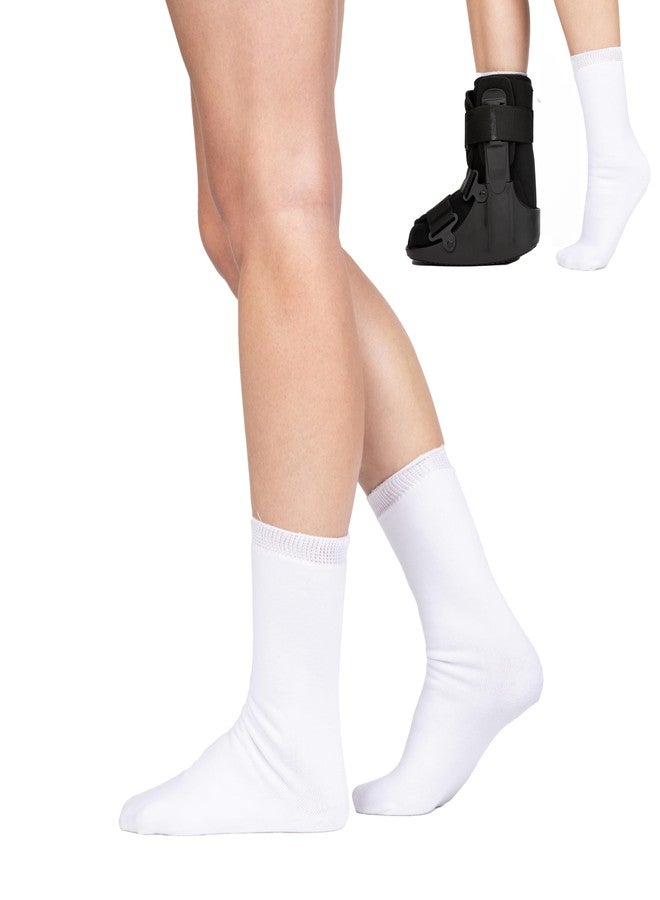 MARS WELLNESS Walking Boot Sock Liner - Low Top Short Cam Walker Boot Liner - 15 Inch walker Sock - 2 Socks - Image 1
